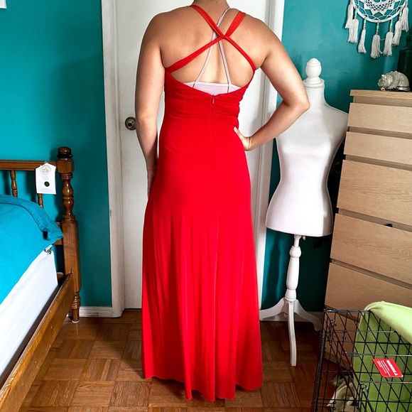 Laundry by Design Red Open Back Maxi Dress 2 - Picture 2 of 8